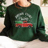 Lofaris Red Trunk Christmas Tree Sweatshirt Personalized Name Custom Holiday Pullover Cozy Family Matching Xmas Outfit